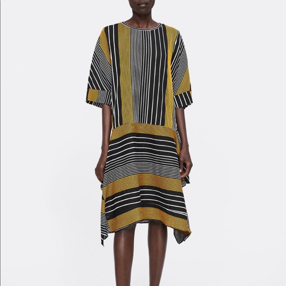 Zara asymmetric striped dress